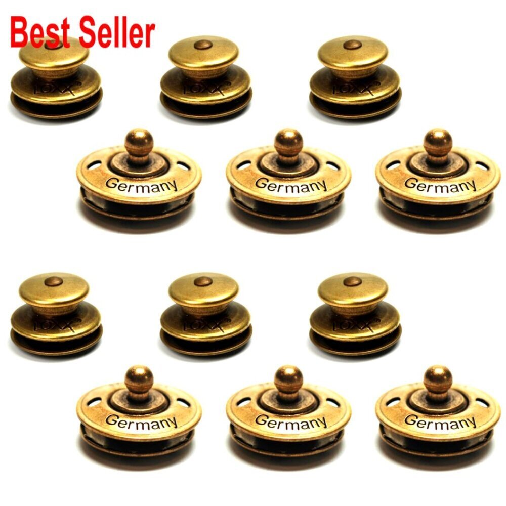 Antique Brass Leather Snaps Fasteners for Handbags Belts Guitar Straps